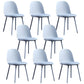 Glam Style Metal Side Chair Matte Finish Solid Back Dining Room Dining Chair Blue Upholstered Set of 8 Clearhalo ' kitchen&dining_furn' 'Dining Chairs' 'Dining Tables & Seating' 'dining_chair' 'Furniture' 'furniture_dining_chair' 'Kitchen & Dining Furniture' 'kitchen' 3454737