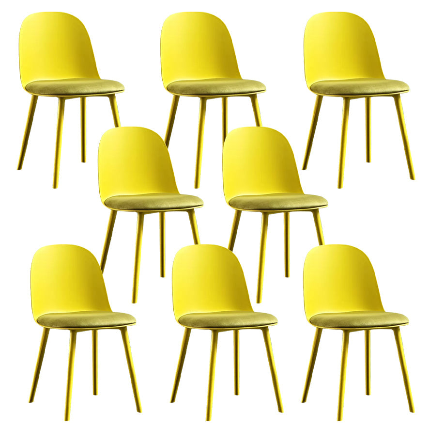 Glam Style Metal Side Chair Matte Finish Solid Back Dining Room Dining Chair Gold Upholstered Set of 8 Clearhalo ' kitchen&dining_furn' 'Dining Chairs' 'Dining Tables & Seating' 'dining_chair' 'Furniture' 'furniture_dining_chair' 'Kitchen & Dining Furniture' 'kitchen' 3454739