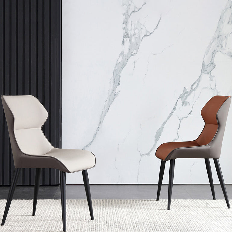 Industrial Dining Chair Wingback Side Chair with Black Metal Legs for Home Use Clearhalo ' kitchen&dining_furn' 'Dining Chairs' 'Dining Tables & Seating' 'dining_chair' 'Furniture' 'furniture_dining_chair' 'Kitchen & Dining Furniture' 'kitchen' 3454742