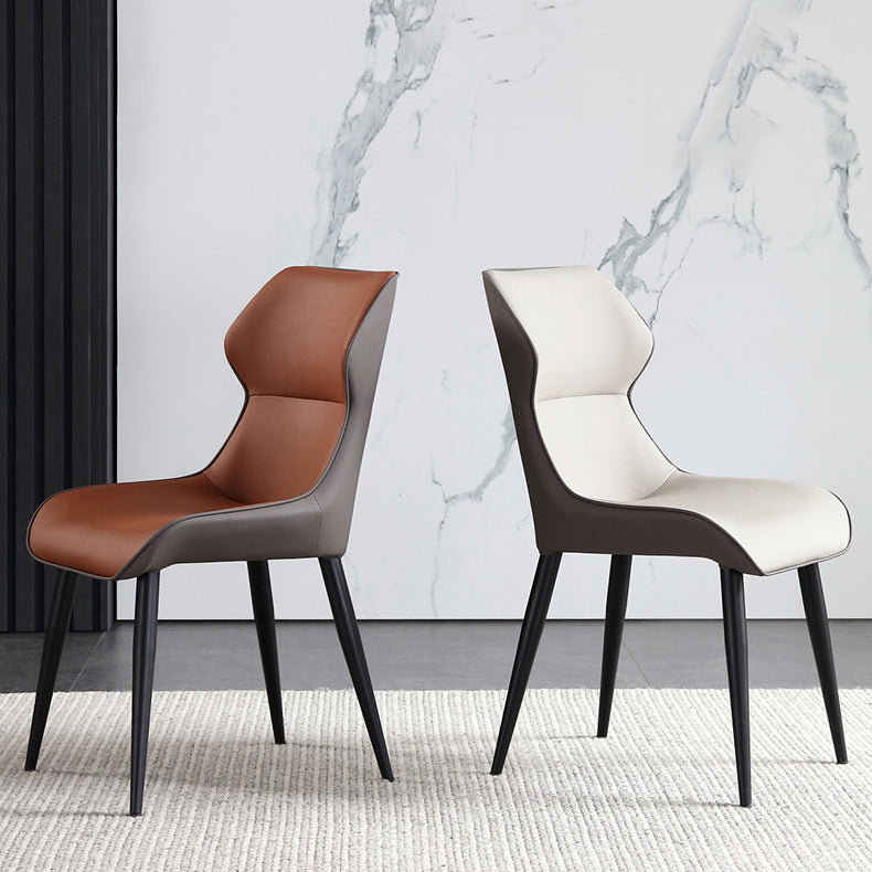 Industrial Dining Chair Wingback Side Chair with Black Metal Legs for Home Use Clearhalo ' kitchen&dining_furn' 'Dining Chairs' 'Dining Tables & Seating' 'dining_chair' 'Furniture' 'furniture_dining_chair' 'Kitchen & Dining Furniture' 'kitchen' 3454747