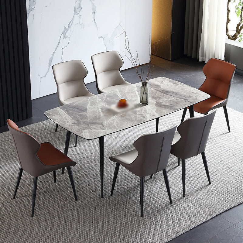 Industrial Dining Chair Wingback Side Chair with Black Metal Legs for Home Use Clearhalo ' kitchen&dining_furn' 'Dining Chairs' 'Dining Tables & Seating' 'dining_chair' 'Furniture' 'furniture_dining_chair' 'Kitchen & Dining Furniture' 'kitchen' 3454749