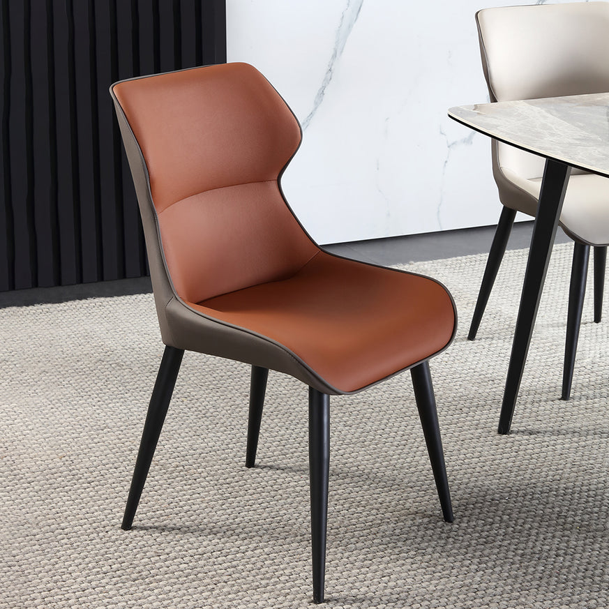 Industrial Dining Chair Wingback Side Chair with Black Metal Legs for Home Use Clearhalo ' kitchen&dining_furn' 'Dining Chairs' 'Dining Tables & Seating' 'dining_chair' 'Furniture' 'furniture_dining_chair' 'Kitchen & Dining Furniture' 'kitchen' 3454763