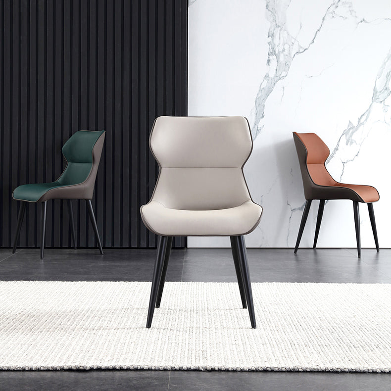 Industrial Dining Chair Wingback Side Chair with Black Metal Legs for Home Use Clearhalo ' kitchen&dining_furn' 'Dining Chairs' 'Dining Tables & Seating' 'dining_chair' 'Furniture' 'furniture_dining_chair' 'Kitchen & Dining Furniture' 'kitchen' 3454767