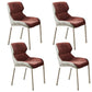 Metal Contemporary Dining Room Side Chair Parsons Matte Finish Dining Chair Red Set of 4 Clearhalo ' kitchen&dining_furn' 'Dining Chairs' 'Dining Tables & Seating' 'dining_chair' 'Furniture' 'furniture_dining_chair' 'Kitchen & Dining Furniture' 'kitchen' 3454774