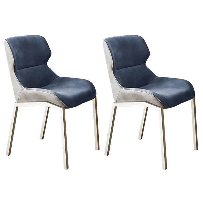 Metal Contemporary Dining Room Side Chair Parsons Matte Finish Dining Chair Blue Set of 2 Clearhalo ' kitchen&dining_furn' 'Dining Chairs' 'Dining Tables & Seating' 'dining_chair' 'Furniture' 'furniture_dining_chair' 'Kitchen & Dining Furniture' 'kitchen' 3454795