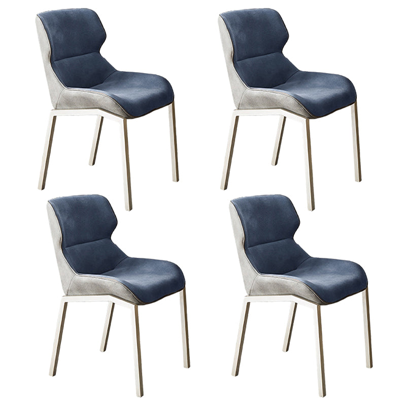 Metal Contemporary Dining Room Side Chair Parsons Matte Finish Dining Chair Blue Set of 4 Clearhalo ' kitchen&dining_furn' 'Dining Chairs' 'Dining Tables & Seating' 'dining_chair' 'Furniture' 'furniture_dining_chair' 'Kitchen & Dining Furniture' 'kitchen' 3454796