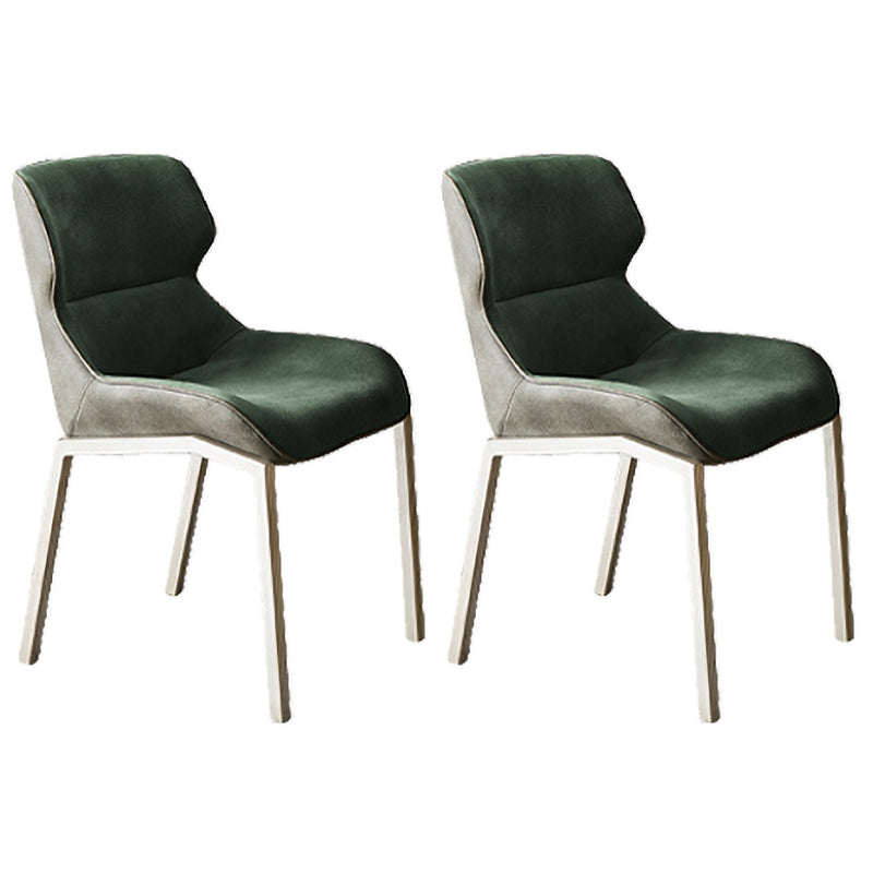 Metal Contemporary Dining Room Side Chair Parsons Matte Finish Dining Chair Green Set of 2 Clearhalo ' kitchen&dining_furn' 'Dining Chairs' 'Dining Tables & Seating' 'dining_chair' 'Furniture' 'furniture_dining_chair' 'Kitchen & Dining Furniture' 'kitchen' 3454798
