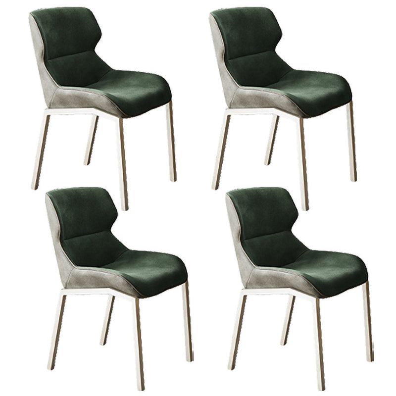 Metal Contemporary Dining Room Side Chair Parsons Matte Finish Dining Chair Green Set of 4 Clearhalo ' kitchen&dining_furn' 'Dining Chairs' 'Dining Tables & Seating' 'dining_chair' 'Furniture' 'furniture_dining_chair' 'Kitchen & Dining Furniture' 'kitchen' 3454799