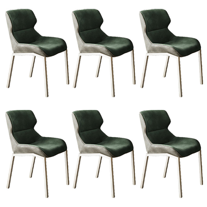 Metal Contemporary Dining Room Side Chair Parsons Matte Finish Dining Chair Green Set of 6 Clearhalo ' kitchen&dining_furn' 'Dining Chairs' 'Dining Tables & Seating' 'dining_chair' 'Furniture' 'furniture_dining_chair' 'Kitchen & Dining Furniture' 'kitchen' 3454800