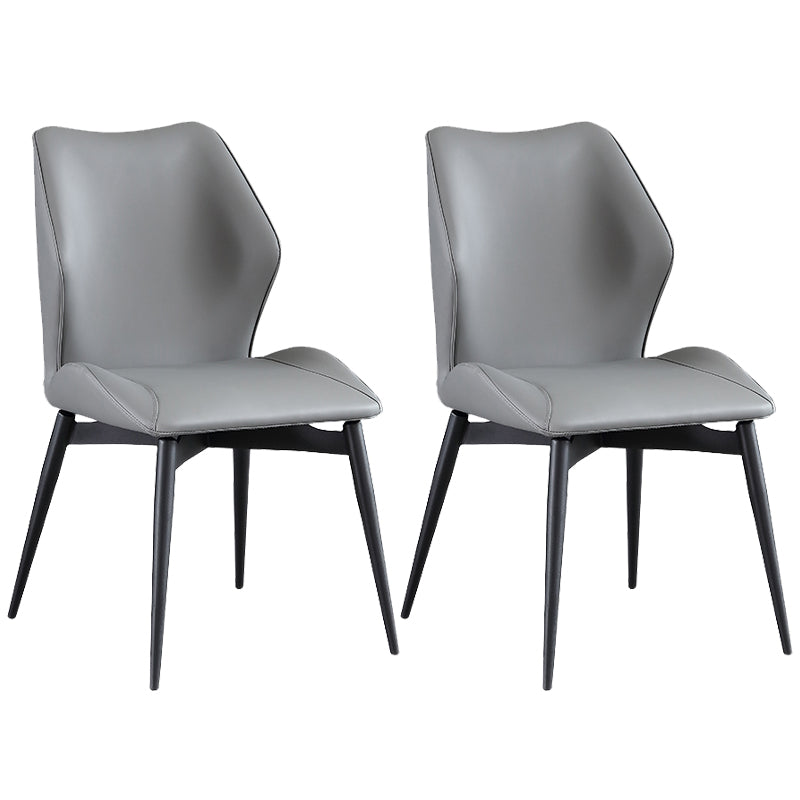 Industrial Dining Chair Wingback Parsons Chair with Black Metal Legs for Home Use Grey Set of 2 Clearhalo ' kitchen&dining_furn' 'Dining Chairs' 'Dining Tables & Seating' 'dining_chair' 'Furniture' 'furniture_dining_chair' 'Kitchen & Dining Furniture' 'kitchen' 3454802