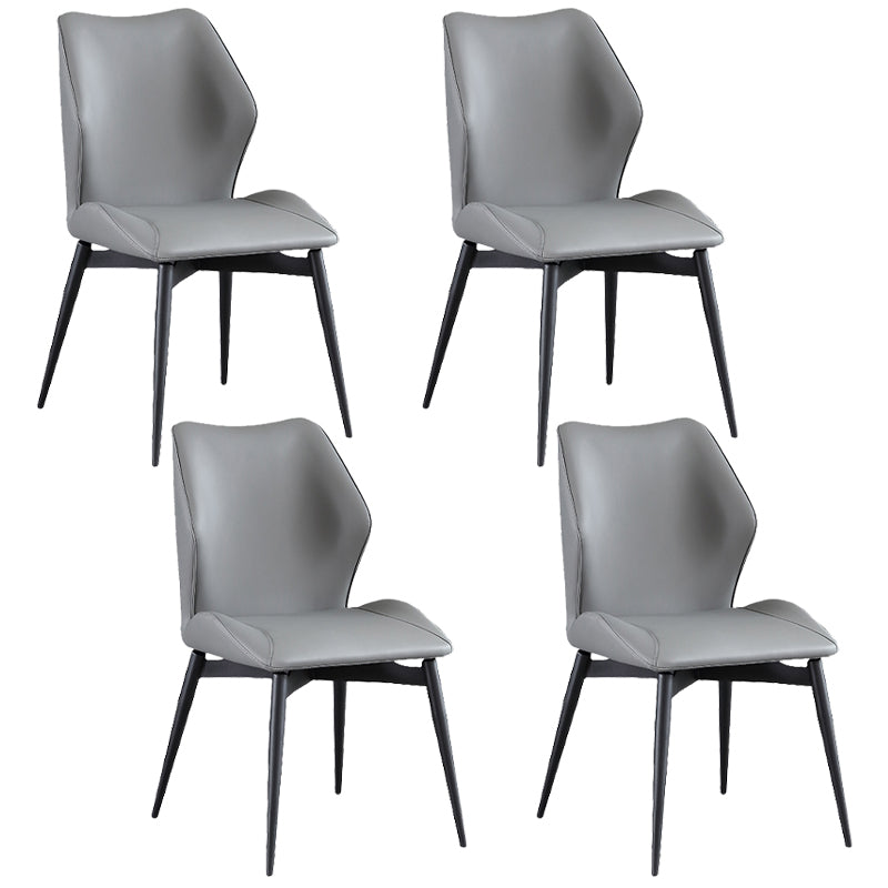 Industrial Dining Chair Wingback Parsons Chair with Black Metal Legs for Home Use Grey Set of 4 Clearhalo ' kitchen&dining_furn' 'Dining Chairs' 'Dining Tables & Seating' 'dining_chair' 'Furniture' 'furniture_dining_chair' 'Kitchen & Dining Furniture' 'kitchen' 3454803