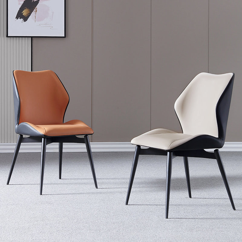 Industrial Dining Chair Wingback Parsons Chair with Black Metal Legs for Home Use Clearhalo ' kitchen&dining_furn' 'Dining Chairs' 'Dining Tables & Seating' 'dining_chair' 'Furniture' 'furniture_dining_chair' 'Kitchen & Dining Furniture' 'kitchen' 3454804