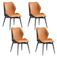 Industrial Dining Chair Wingback Parsons Chair with Black Metal Legs for Home Use Black-Orange Set of 4 Clearhalo ' kitchen&dining_furn' 'Dining Chairs' 'Dining Tables & Seating' 'dining_chair' 'Furniture' 'furniture_dining_chair' 'Kitchen & Dining Furniture' 'kitchen' 3454809