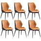 Industrial Dining Chair Wingback Parsons Chair with Black Metal Legs for Home Use Black-Orange Set of 6 Clearhalo ' kitchen&dining_furn' 'Dining Chairs' 'Dining Tables & Seating' 'dining_chair' 'Furniture' 'furniture_dining_chair' 'Kitchen & Dining Furniture' 'kitchen' 3454812