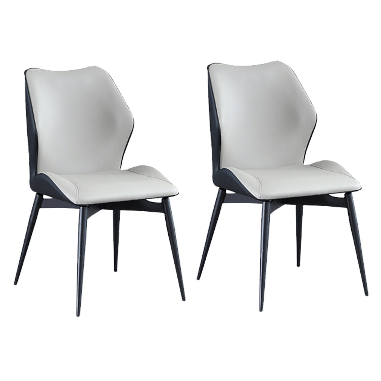 Industrial Dining Chair Wingback Parsons Chair with Black Metal Legs for Home Use Light Gray-Black Set of 2 Clearhalo ' kitchen&dining_furn' 'Dining Chairs' 'Dining Tables & Seating' 'dining_chair' 'Furniture' 'furniture_dining_chair' 'Kitchen & Dining Furniture' 'kitchen' 3454814