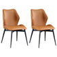 Industrial Dining Chair Wingback Parsons Chair with Black Metal Legs for Home Use Orange Set of 2 Clearhalo ' kitchen&dining_furn' 'Dining Chairs' 'Dining Tables & Seating' 'dining_chair' 'Furniture' 'furniture_dining_chair' 'Kitchen & Dining Furniture' 'kitchen' 3454819