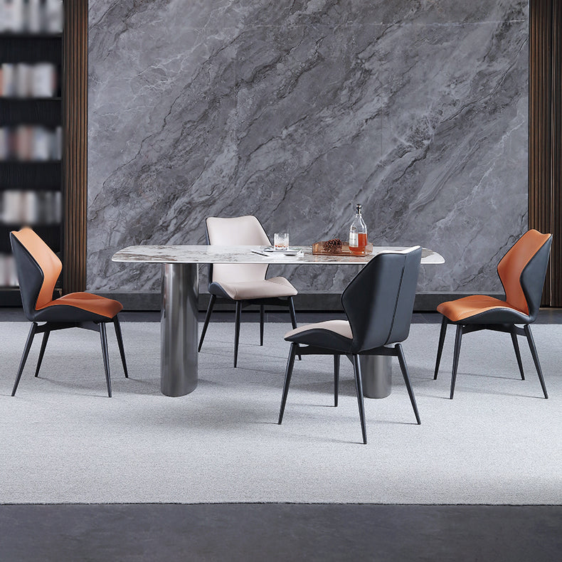 Industrial Dining Chair Wingback Parsons Chair with Black Metal Legs for Home Use Clearhalo ' kitchen&dining_furn' 'Dining Chairs' 'Dining Tables & Seating' 'dining_chair' 'Furniture' 'furniture_dining_chair' 'Kitchen & Dining Furniture' 'kitchen' 3454826