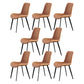 Metal Contemporary Dining Room Side Chair Matte Finish Solid Back Dining Chair Brown Set of 8 Clearhalo ' kitchen&dining_furn' 'Dining Chairs' 'Dining Tables & Seating' 'dining_chair' 'Furniture' 'furniture_dining_chair' 'Kitchen & Dining Furniture' 'kitchen' 3454833
