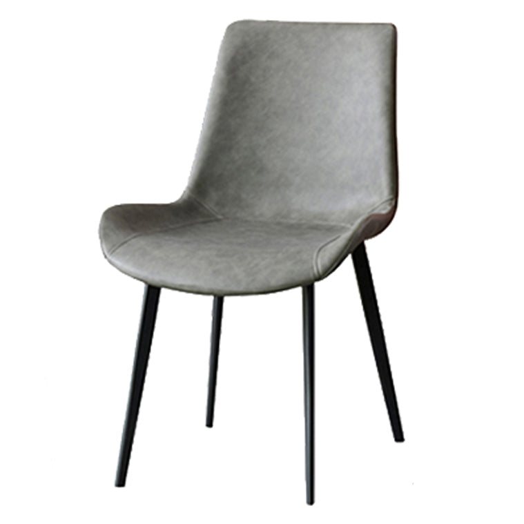 Metal Contemporary Dining Room Side Chair Matte Finish Solid Back Dining Chair Clearhalo ' kitchen&dining_furn' 'Dining Chairs' 'Dining Tables & Seating' 'dining_chair' 'Furniture' 'furniture_dining_chair' 'Kitchen & Dining Furniture' 'kitchen' 3454835