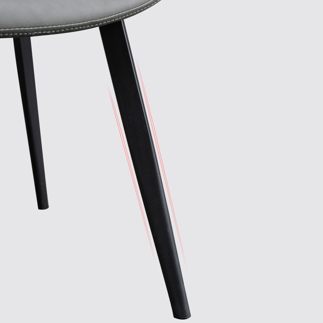 Metal Contemporary Dining Room Side Chair Matte Finish Solid Back Dining Chair Clearhalo ' kitchen&dining_furn' 'Dining Chairs' 'Dining Tables & Seating' 'dining_chair' 'Furniture' 'furniture_dining_chair' 'Kitchen & Dining Furniture' 'kitchen' 3454839