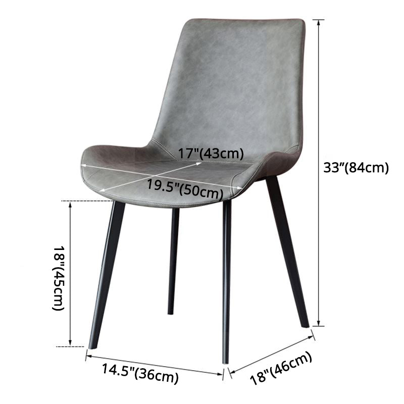Metal Contemporary Dining Room Side Chair Matte Finish Solid Back Dining Chair Clearhalo ' kitchen&dining_furn' 'Dining Chairs' 'Dining Tables & Seating' 'dining_chair' 'Furniture' 'furniture_dining_chair' 'Kitchen & Dining Furniture' 'kitchen' 3454841