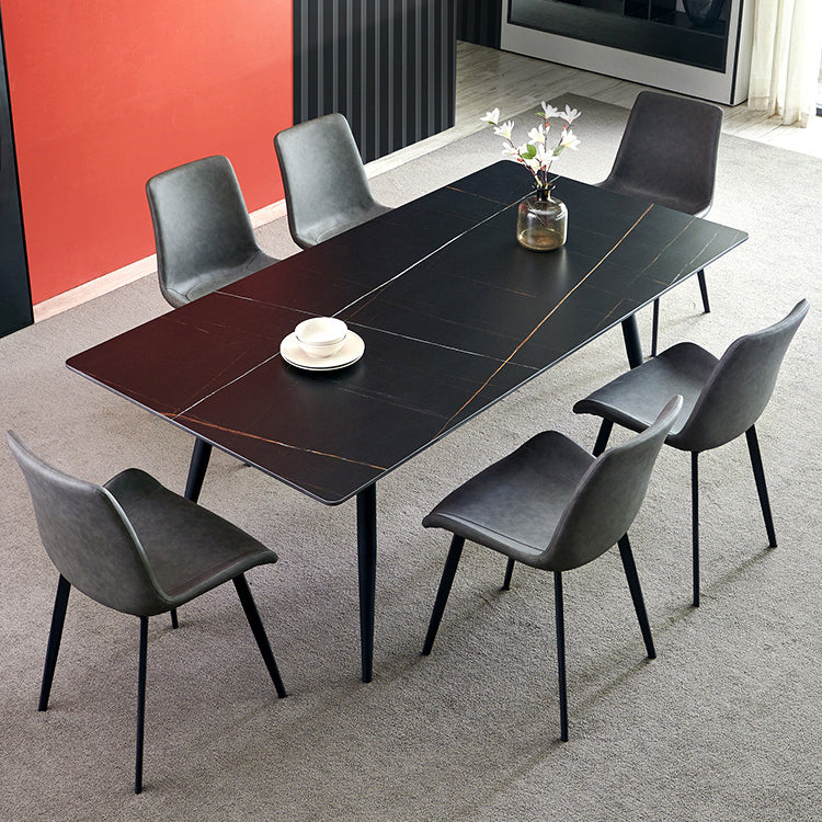 Metal Contemporary Dining Room Side Chair Matte Finish Solid Back Dining Chair Clearhalo ' kitchen&dining_furn' 'Dining Chairs' 'Dining Tables & Seating' 'dining_chair' 'Furniture' 'furniture_dining_chair' 'Kitchen & Dining Furniture' 'kitchen' 3454844