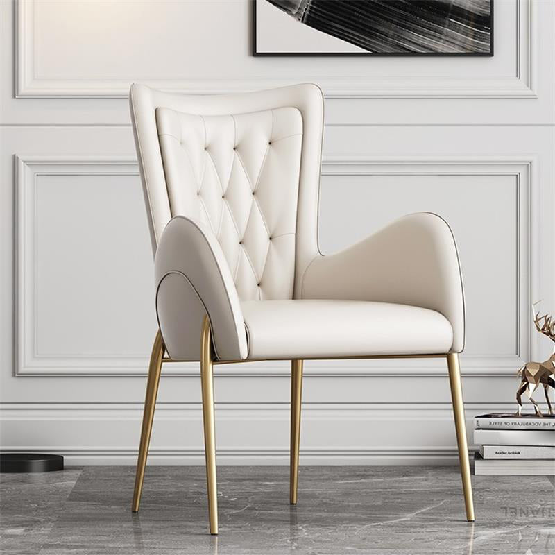 Scandinavian Wingback Metal Dining Arm Chair Kitchen Gold Dining Arm Chair Clearhalo ' kitchen&dining_furn' 'Dining Chairs' 'Dining Tables & Seating' 'dining_chair' 'Furniture' 'furniture_dining_chair' 'Kitchen & Dining Furniture' 'kitchen' 3454845
