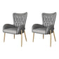 Scandinavian Wingback Metal Dining Arm Chair Kitchen Gold Dining Arm Chair Brass Gold Gray Set of 2 Clearhalo ' kitchen&dining_furn' 'Dining Chairs' 'Dining Tables & Seating' 'dining_chair' 'Furniture' 'furniture_dining_chair' 'Kitchen & Dining Furniture' 'kitchen' 3454847