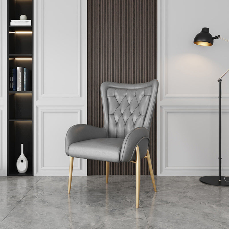 Scandinavian Wingback Metal Dining Arm Chair Kitchen Gold Dining Arm Chair Clearhalo ' kitchen&dining_furn' 'Dining Chairs' 'Dining Tables & Seating' 'dining_chair' 'Furniture' 'furniture_dining_chair' 'Kitchen & Dining Furniture' 'kitchen' 3454848