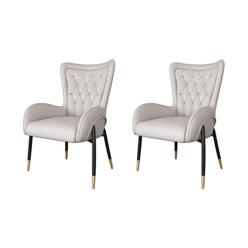 Scandinavian Wingback Metal Dining Arm Chair Kitchen Gold Dining Arm Chair Black Beige Set of 2 Clearhalo ' kitchen&dining_furn' 'Dining Chairs' 'Dining Tables & Seating' 'dining_chair' 'Furniture' 'furniture_dining_chair' 'Kitchen & Dining Furniture' 'kitchen' 3454849