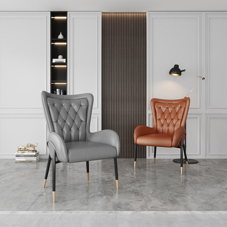 Scandinavian Wingback Metal Dining Arm Chair Kitchen Gold Dining Arm Chair Clearhalo ' kitchen&dining_furn' 'Dining Chairs' 'Dining Tables & Seating' 'dining_chair' 'Furniture' 'furniture_dining_chair' 'Kitchen & Dining Furniture' 'kitchen' 3454851