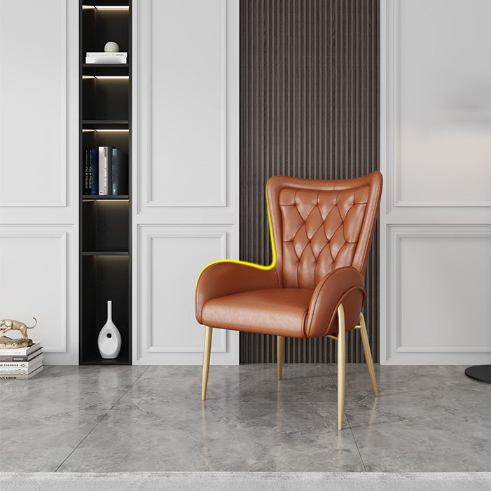 Scandinavian Wingback Metal Dining Arm Chair Kitchen Gold Dining Arm Chair Clearhalo ' kitchen&dining_furn' 'Dining Chairs' 'Dining Tables & Seating' 'dining_chair' 'Furniture' 'furniture_dining_chair' 'Kitchen & Dining Furniture' 'kitchen' 3454857