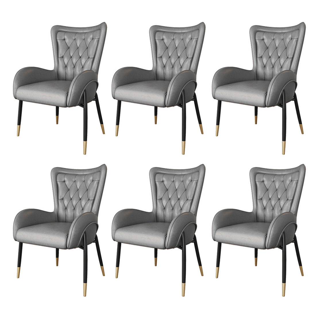 Scandinavian Wingback Metal Dining Arm Chair Kitchen Gold Dining Arm Chair Black Gray Set of 6 Clearhalo ' kitchen&dining_furn' 'Dining Chairs' 'Dining Tables & Seating' 'dining_chair' 'Furniture' 'furniture_dining_chair' 'Kitchen & Dining Furniture' 'kitchen' 3454860