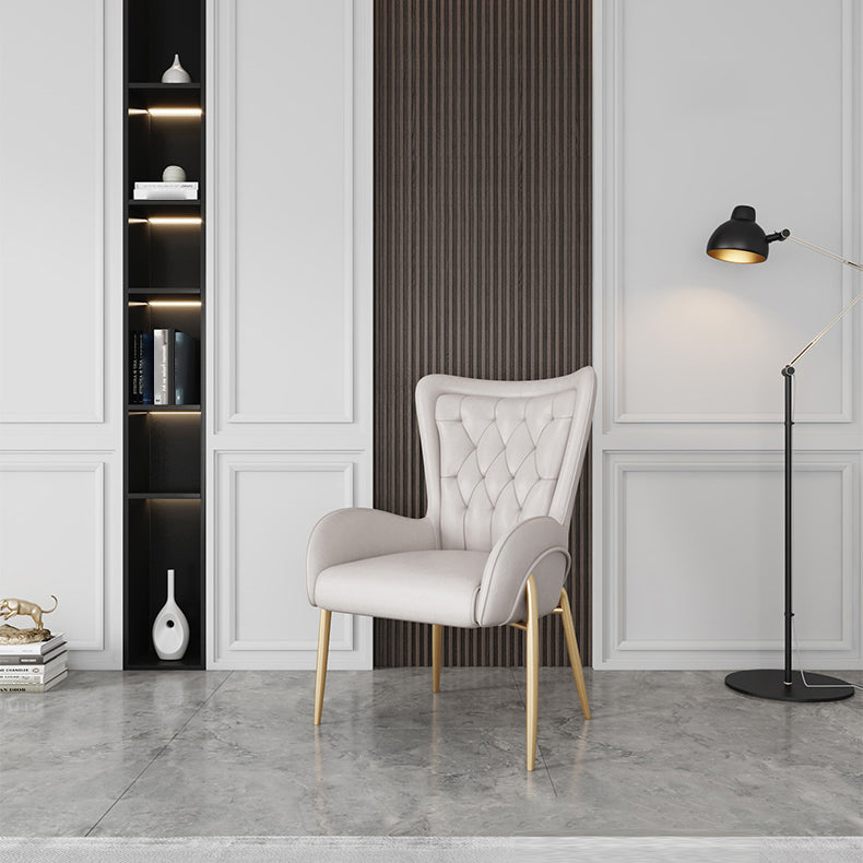 Scandinavian Wingback Metal Dining Arm Chair Kitchen Gold Dining Arm Chair Clearhalo ' kitchen&dining_furn' 'Dining Chairs' 'Dining Tables & Seating' 'dining_chair' 'Furniture' 'furniture_dining_chair' 'Kitchen & Dining Furniture' 'kitchen' 3454863