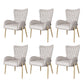 Scandinavian Wingback Metal Dining Arm Chair Kitchen Gold Dining Arm Chair Brass Gold Beige Set of 6 Clearhalo ' kitchen&dining_furn' 'Dining Chairs' 'Dining Tables & Seating' 'dining_chair' 'Furniture' 'furniture_dining_chair' 'Kitchen & Dining Furniture' 'kitchen' 3454868