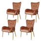 Scandinavian Wingback Metal Dining Arm Chair Kitchen Gold Dining Arm Chair Brass Gold Brown Set of 4 Clearhalo ' kitchen&dining_furn' 'Dining Chairs' 'Dining Tables & Seating' 'dining_chair' 'Furniture' 'furniture_dining_chair' 'Kitchen & Dining Furniture' 'kitchen' 3454871