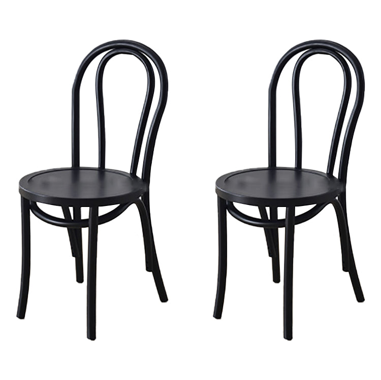 Modern Kitchen Dining Room Birch Wood Chair Windsor Back Side Chairs Set Black Black Set of 2 Clearhalo ' kitchen&dining_furn' 'Dining Chairs' 'Dining Tables & Seating' 'dining_chair' 'Furniture' 'furniture_dining_chair' 'Kitchen & Dining Furniture' 'kitchen' 3454922