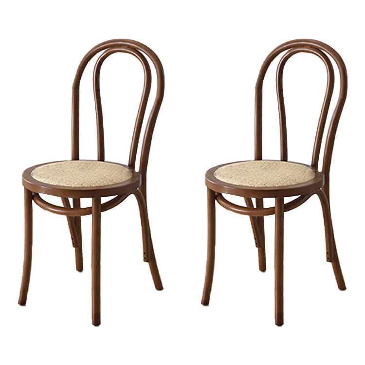 Modern Kitchen Dining Room Birch Wood Chair Windsor Back Side Chairs Set Walnut Beige Set of 2 Clearhalo ' kitchen&dining_furn' 'Dining Chairs' 'Dining Tables & Seating' 'dining_chair' 'Furniture' 'furniture_dining_chair' 'Kitchen & Dining Furniture' 'kitchen' 3454951