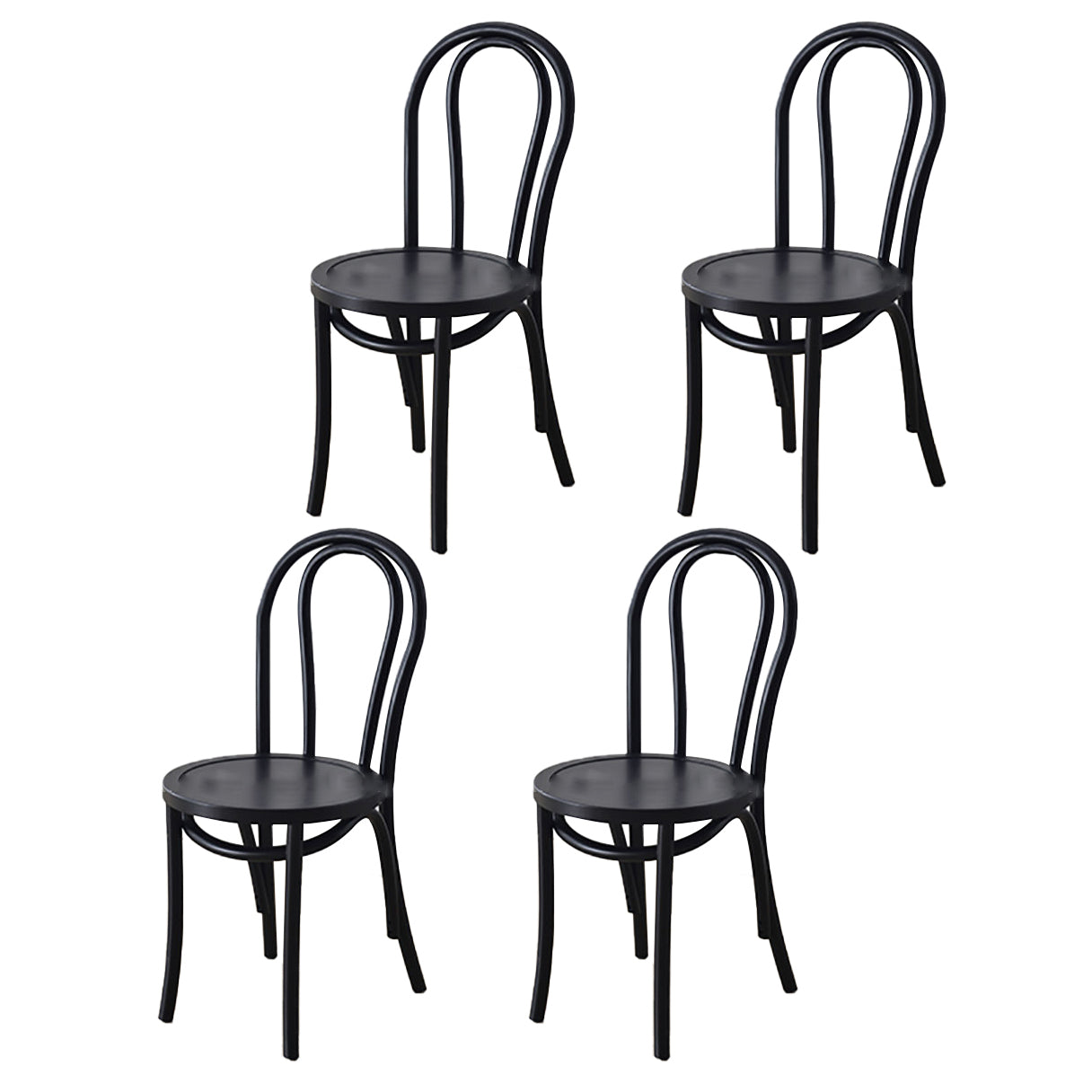 Modern Kitchen Dining Room Birch Wood Chair Windsor Back Side Chairs Set Black Black Set of 4 Clearhalo ' kitchen&dining_furn' 'Dining Chairs' 'Dining Tables & Seating' 'dining_chair' 'Furniture' 'furniture_dining_chair' 'Kitchen & Dining Furniture' 'kitchen' 3454952