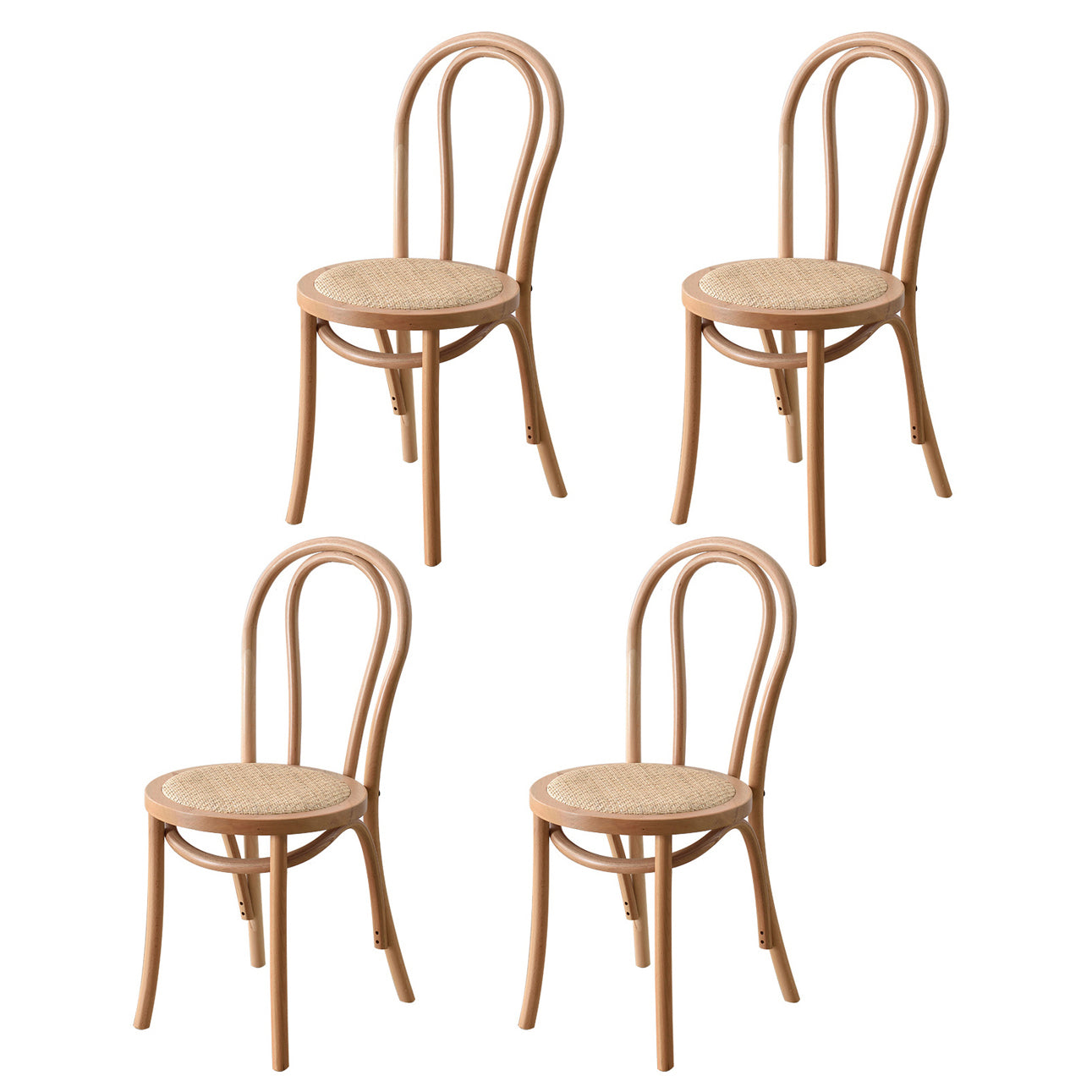 Modern Kitchen Dining Room Birch Wood Chair Windsor Back Side Chairs Set Wood Beige Set of 4 Clearhalo ' kitchen&dining_furn' 'Dining Chairs' 'Dining Tables & Seating' 'dining_chair' 'Furniture' 'furniture_dining_chair' 'Kitchen & Dining Furniture' 'kitchen' 3454957