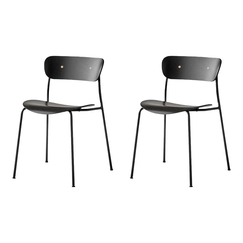 Minimalist Wood Side Dining Chairs Open Back Dining Side Chair for Home Black Set of 2 Clearhalo ' kitchen&dining_furn' 'Dining Chairs' 'Dining Tables & Seating' 'dining_chair' 'Furniture' 'furniture_dining_chair' 'Kitchen & Dining Furniture' 'kitchen' 3454964