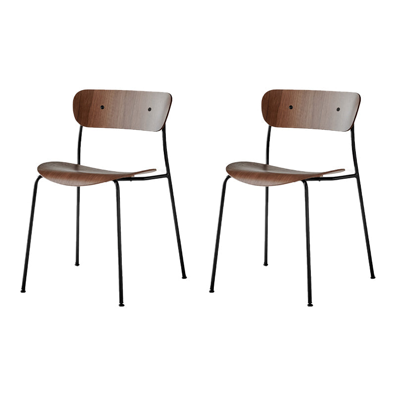 Minimalist Wood Side Dining Chairs Open Back Dining Side Chair for Home Walnut Set of 2 Clearhalo ' kitchen&dining_furn' 'Dining Chairs' 'Dining Tables & Seating' 'dining_chair' 'Furniture' 'furniture_dining_chair' 'Kitchen & Dining Furniture' 'kitchen' 3454970