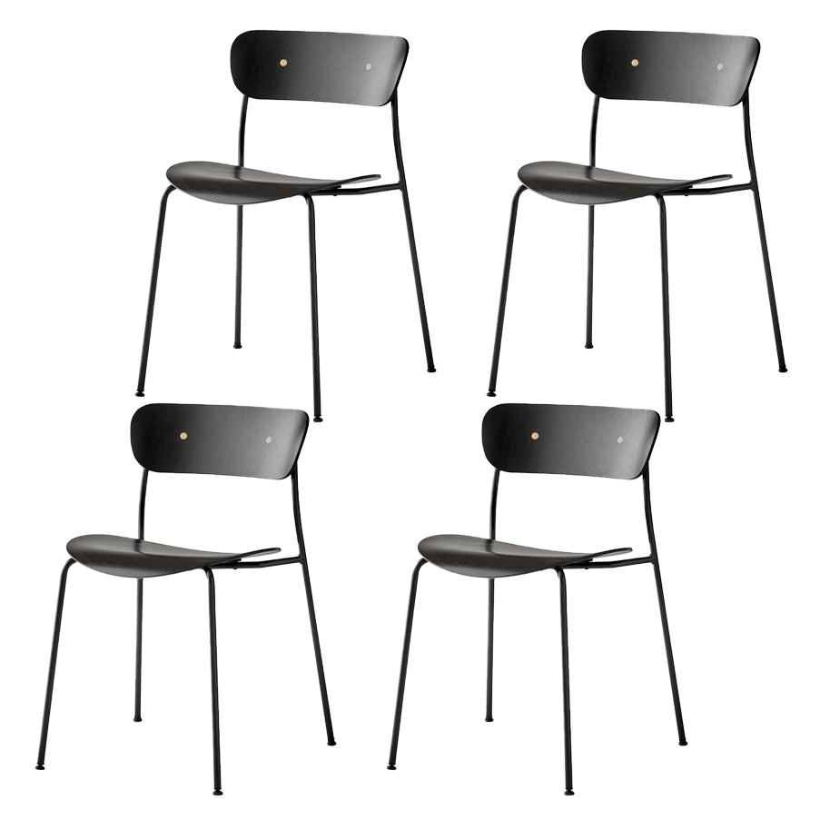 Minimalist Wood Side Dining Chairs Open Back Dining Side Chair for Home Black Set of 4 Clearhalo ' kitchen&dining_furn' 'Dining Chairs' 'Dining Tables & Seating' 'dining_chair' 'Furniture' 'furniture_dining_chair' 'Kitchen & Dining Furniture' 'kitchen' 3454973