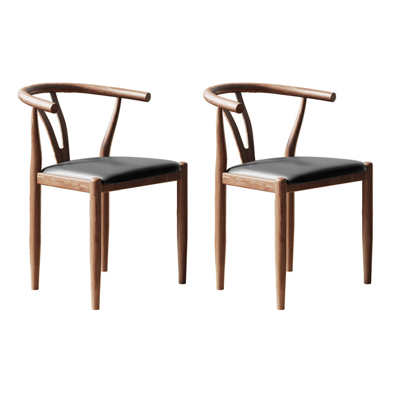 Nordic Style Metal Dining Arm Chair PU Leather Dining Chairs for Home Use Black Walnut Set of 2 Clearhalo ' kitchen&dining_furn' 'Dining Chairs' 'Dining Tables & Seating' 'dining_chair' 'Furniture' 'furniture_dining_chair' 'Kitchen & Dining Furniture' 'kitchen' 3454985