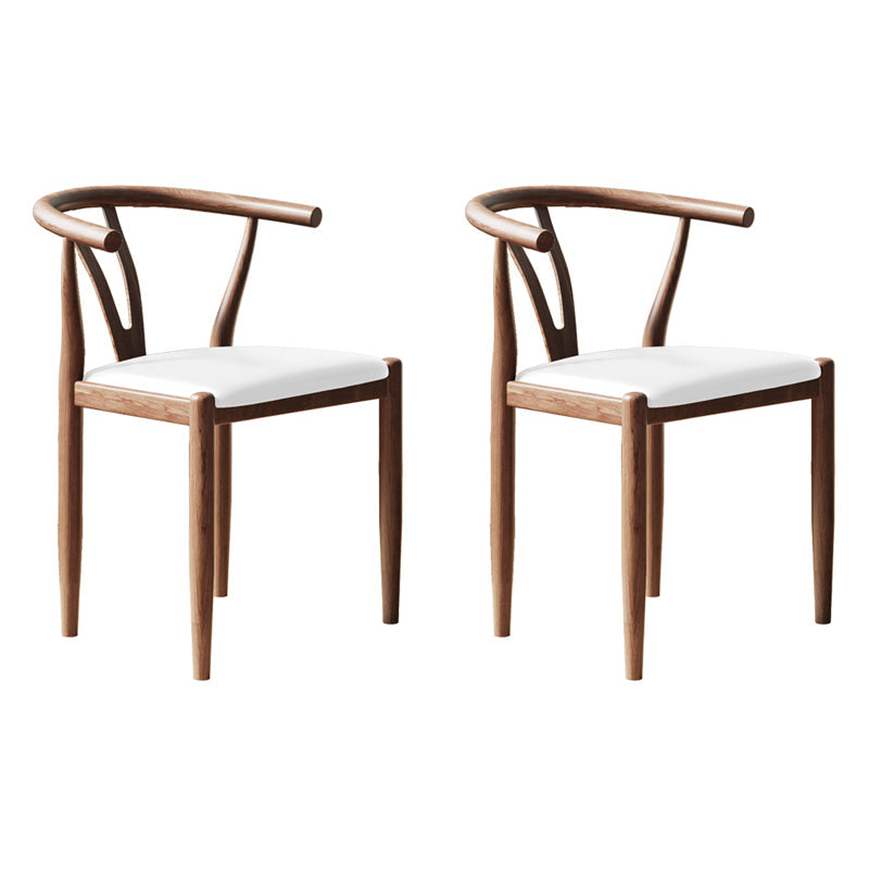 Nordic Style Metal Dining Arm Chair PU Leather Dining Chairs for Home Use White Walnut Set of 2 Clearhalo ' kitchen&dining_furn' 'Dining Chairs' 'Dining Tables & Seating' 'dining_chair' 'Furniture' 'furniture_dining_chair' 'Kitchen & Dining Furniture' 'kitchen' 3454994