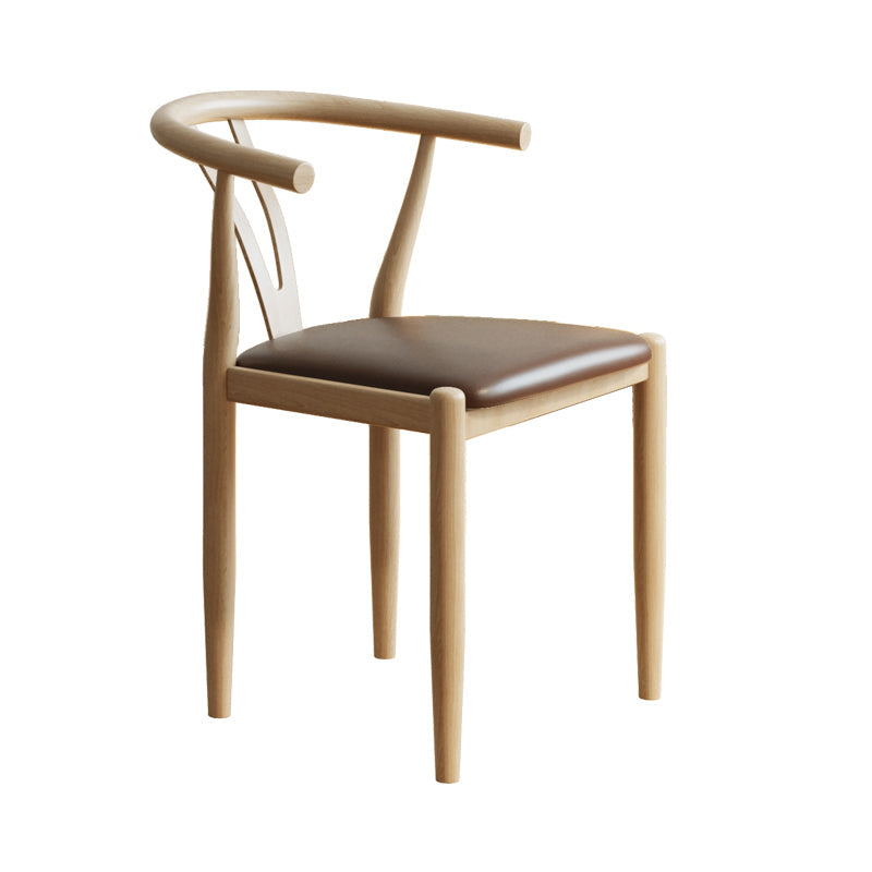 Nordic Style Metal Dining Arm Chair PU Leather Dining Chairs for Home Use Coffee Natural Wood 1 Piece Clearhalo ' kitchen&dining_furn' 'Dining Chairs' 'Dining Tables & Seating' 'dining_chair' 'Furniture' 'furniture_dining_chair' 'Kitchen & Dining Furniture' 'kitchen' 3454996