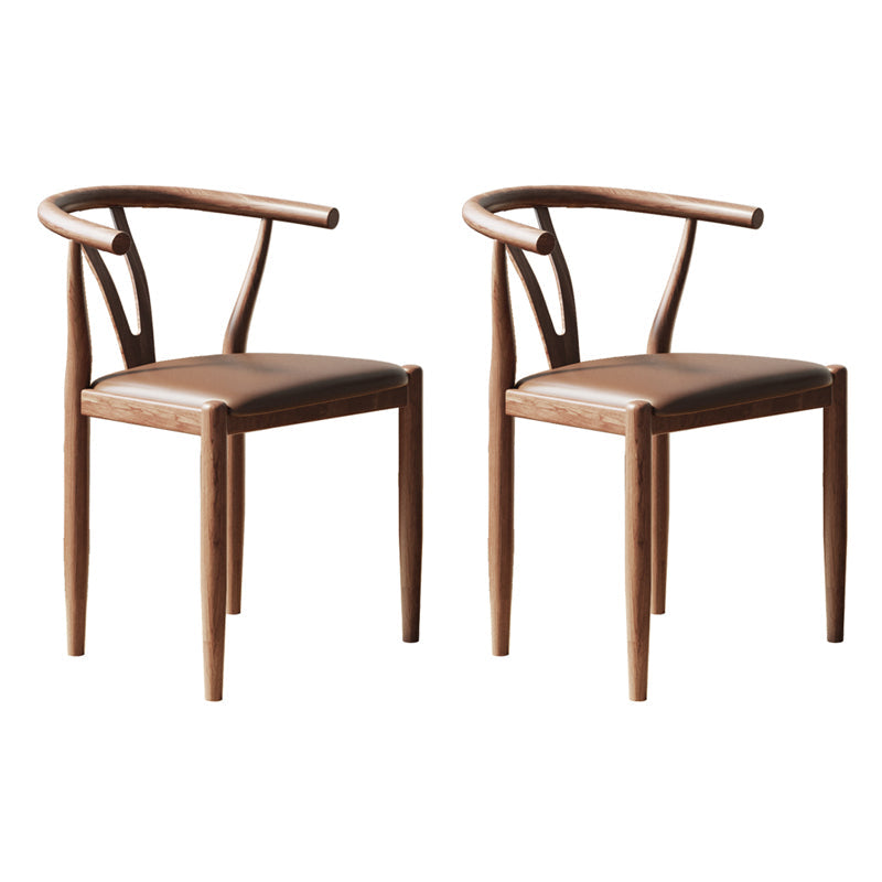 Nordic Style Metal Dining Arm Chair PU Leather Dining Chairs for Home Use Coffee Walnut Set of 2 Clearhalo ' kitchen&dining_furn' 'Dining Chairs' 'Dining Tables & Seating' 'dining_chair' 'Furniture' 'furniture_dining_chair' 'Kitchen & Dining Furniture' 'kitchen' 3455000