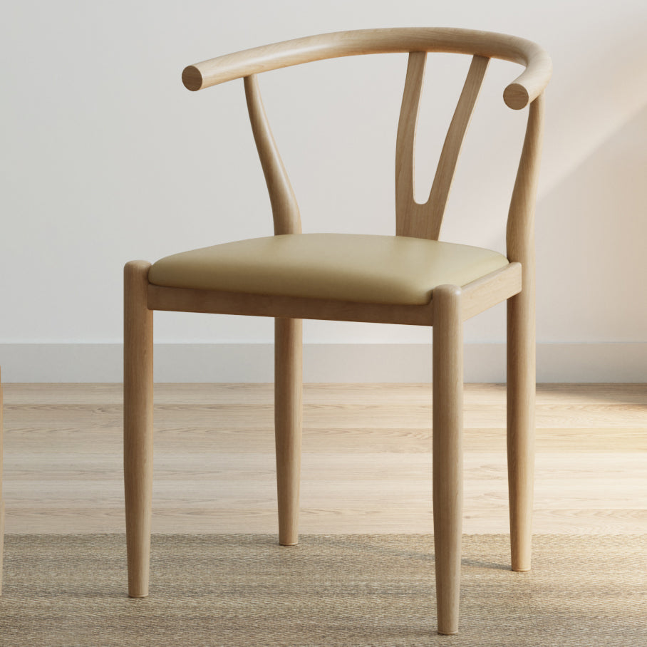 Nordic Style Metal Dining Arm Chair PU Leather Dining Chairs for Home Use Beige Natural Wood 1 Piece Clearhalo ' kitchen&dining_furn' 'Dining Chairs' 'Dining Tables & Seating' 'dining_chair' 'Furniture' 'furniture_dining_chair' 'Kitchen & Dining Furniture' 'kitchen' 3455001