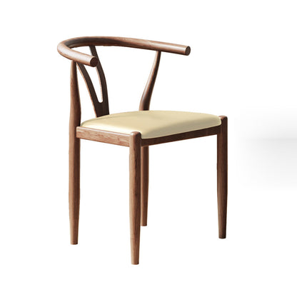 Nordic Style Metal Dining Arm Chair PU Leather Dining Chairs for Home Use Beige Walnut 1 Piece Clearhalo ' kitchen&dining_furn' 'Dining Chairs' 'Dining Tables & Seating' 'dining_chair' 'Furniture' 'furniture_dining_chair' 'Kitchen & Dining Furniture' 'kitchen' 3455003