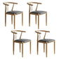 Nordic Style Metal Dining Arm Chair PU Leather Dining Chairs for Home Use Black Natural Wood Set of 4 Clearhalo ' kitchen&dining_furn' 'Dining Chairs' 'Dining Tables & Seating' 'dining_chair' 'Furniture' 'furniture_dining_chair' 'Kitchen & Dining Furniture' 'kitchen' 3455005